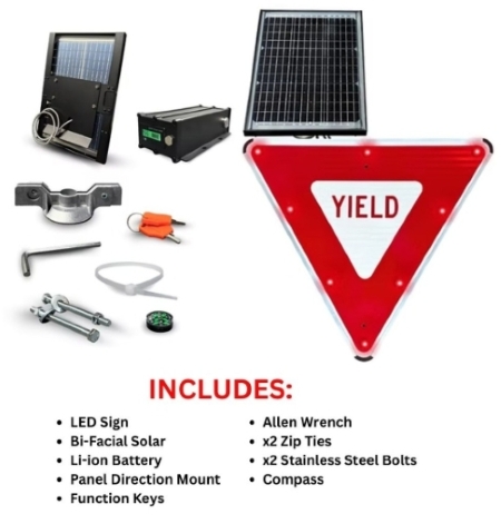 Solar Powered LED Yield Sign